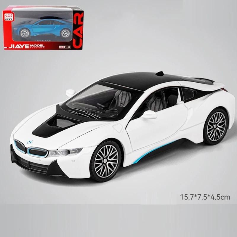 1/32 BWM I8 Модель автомобиля из сплава с высокой имитацией, литые игрушки со звуком и светом, инерционные транспортные средства, декоративные игрушки для детей, подарок белый