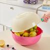 Double Layer Fruit Drainer Basket Set Creative Kitchen Fruit Basket Washing Bowl  Kitchen Tool