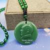Unisex Green Jade Guanyin & Guan Yu Pendant Necklace – Imitation Chalcedony Buddha & Dragon Sweater Chain