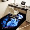 Wolf and Flowers Chair Mat: Office Carpet, Oversized Rug for Home Decor, Sofa Mat, Desk Pad Gift Suitable for Bedroom, Living Room, Various Rooms