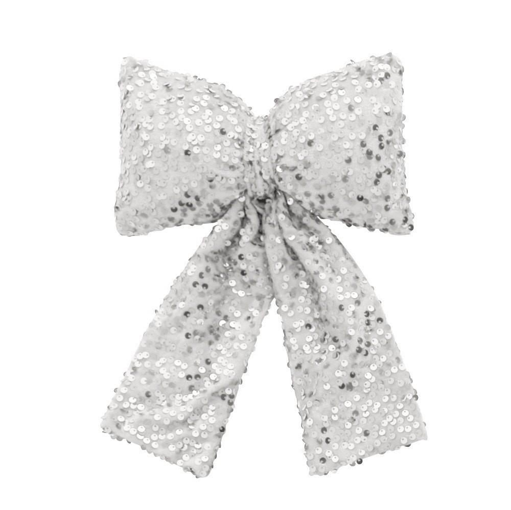 Christmas Scene Decor Sequins Bow Pendants For Tree Ornaments And Holiday Setup