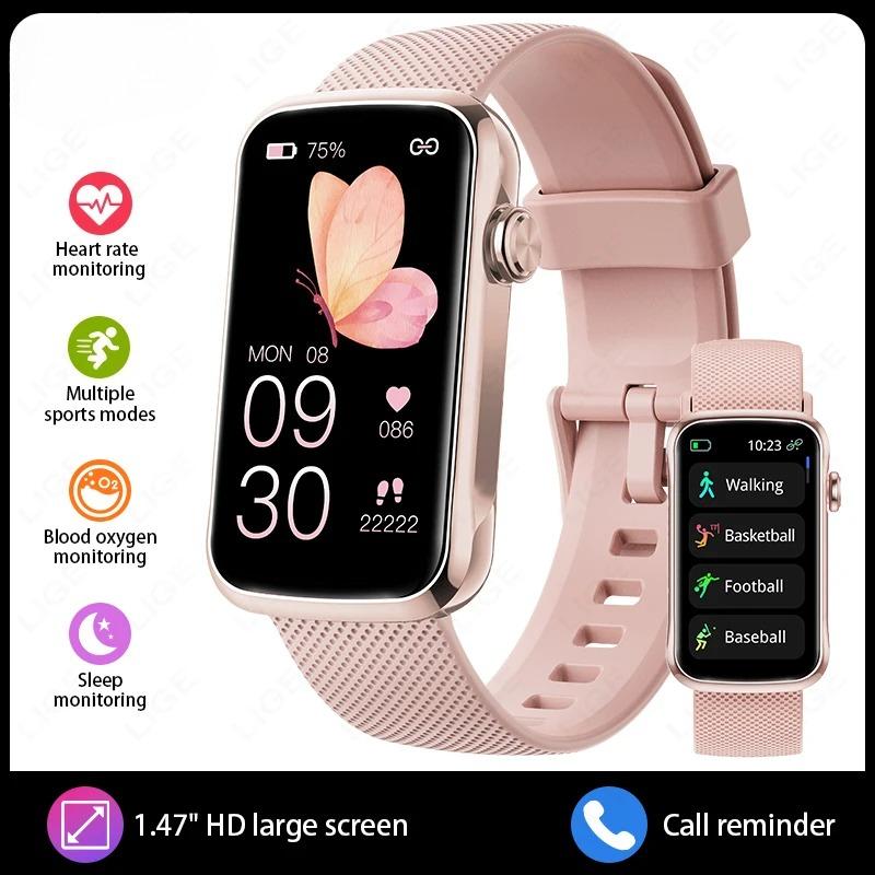New Sports Smart Watch Women 1.47-Inch Full Touch Fitness Tracker IP68 Waterproof Men Smartwatch For Android IOS Phone