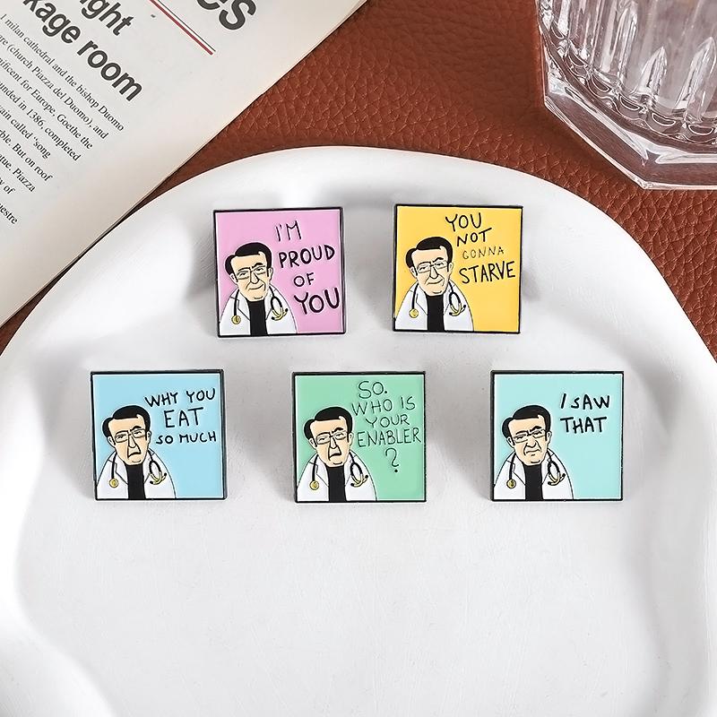 SONO FIERO DI TE Spille Smaltate Personalizzate TU NON MORIRAI DI FAME Spille Distintivi da Bavero Abbigliamento Gioielli Divertenti Regalo per Amici