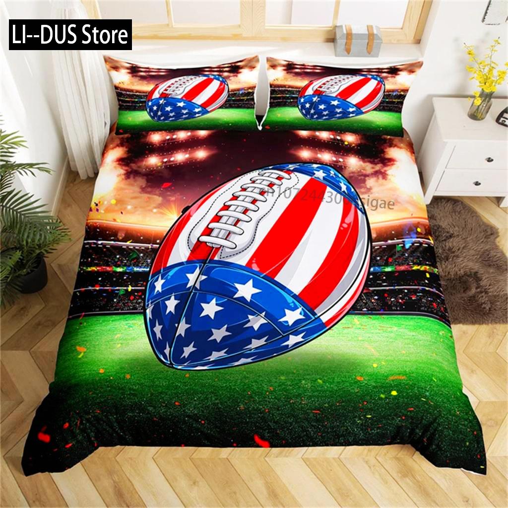 Comforter Boys Or Girl 3D Football Comforter Ball Sport Theme Bedding Set Single Twin For Kids Teens Gift Bedroom