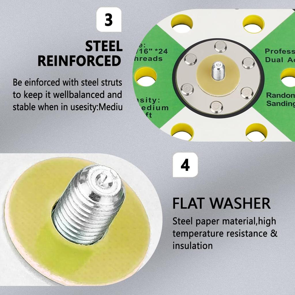 Ouya 2PCS 6 Inch 6-Hole Backing Pads 5/16"-24 Threads Polishing Buffing Plate for Dual Action Polisher