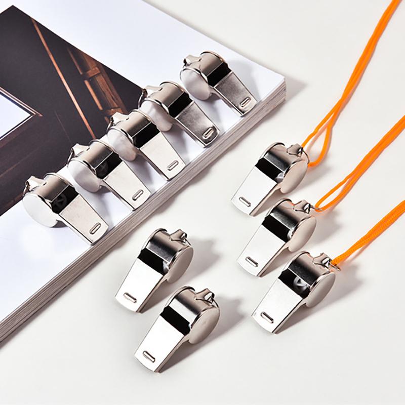 Loud Metal Whistle Team Sport With Rope Strong Sport Whistle Compact Wear Resistant Stainless Steel Whistles Lifeguards