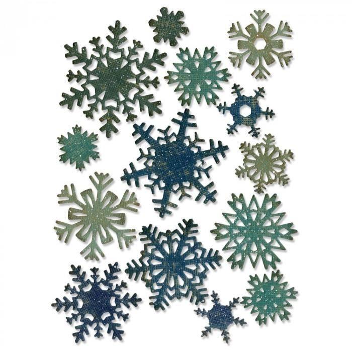 Die Set - SIZZIX - 14 pce - Flocons de neige en papier - Découpe précise - Compatible machines