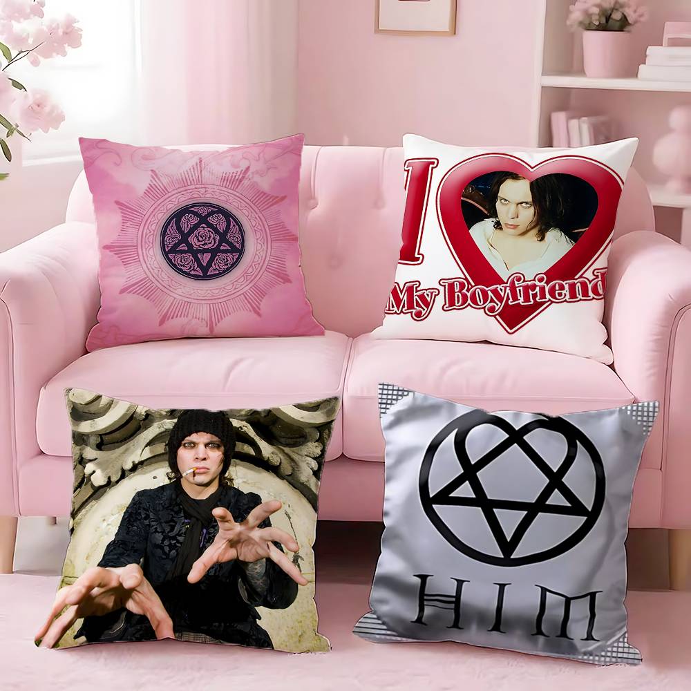 H-HIM Band V-Ville V-Valo Pillow Case For Sofa Decor Car Office Room Printing Cushion Cover Decorations and Protector
