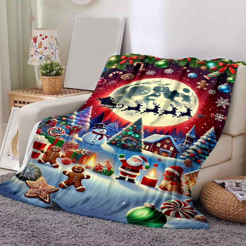 1Pc Christmas Night Fantasy Blanket Soft And Comfortable Casual Warm Camping Travel Christmas Halloween Gift M921284