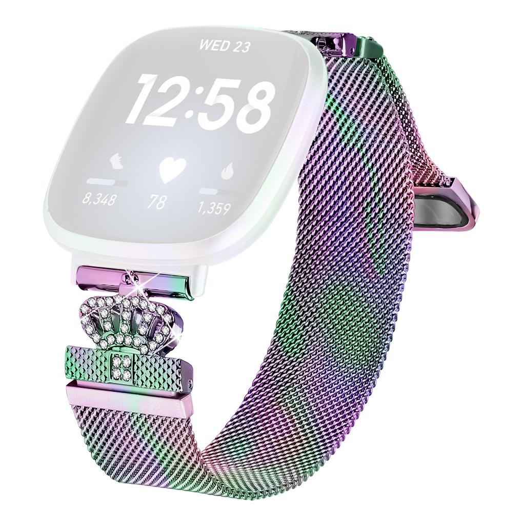 Fitbit Versa 3/Fitbit Sense için Milanese Kordon Manyetik Tokalı Paslanmaz Çelik Kayış