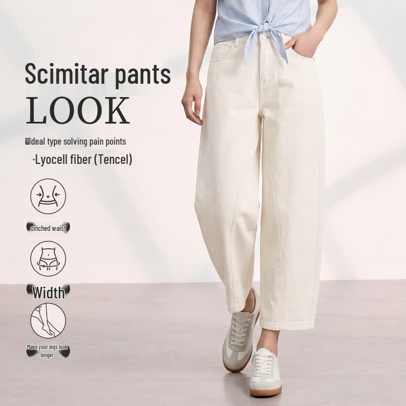 FivePlus Women s Summer Cropped Wide-Leg Jeans L