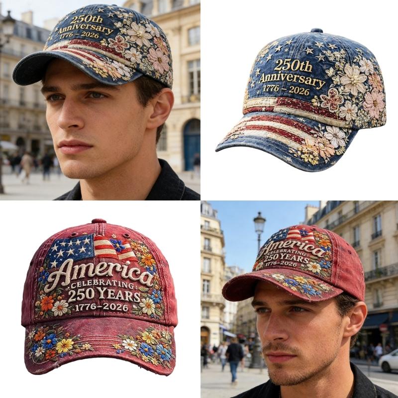 Breathable Cotton Cap For Outdoor Activities 250th Anniversary Of American Independence Lightweight Design