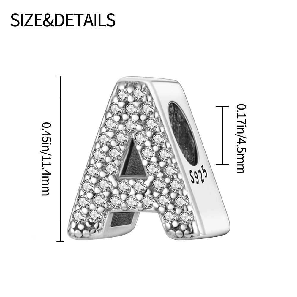 Passen Qikaola Armbänder Charms Sterlingsilber Kupfer 26 Alphabet Buchstaben Charms Perlen Für Frauen Feiner DIY Geburtstags Schmuck Geschenke
