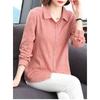 Breathable Cotton Blouse for Women Spring Autumn Loose Fit Fashionable High Quality Shirt for Mothers