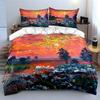 Sunset, Trees, Flowers, Landscape. Bedding Sets Duvet Cover Sets Duvet Covers Pillowcases(1 * Duvet Cover 2 * Pillowcases Without Duvet Insert)