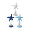 Starfish Figurine Collection Nautical Rustic, Desktop Ornament, Decorative Statue, Wood Sculpture for Bookshelf Entrance Decor