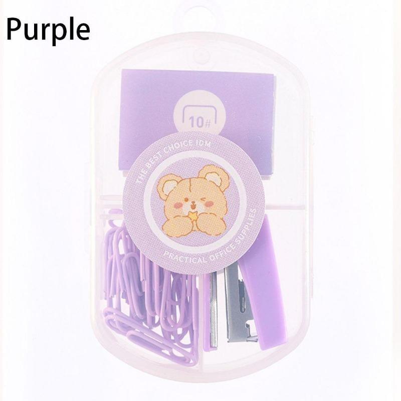 Mini Morandi Color Metal Stapler Set with Staples Binding Tools Stationery Office School Student Supplies