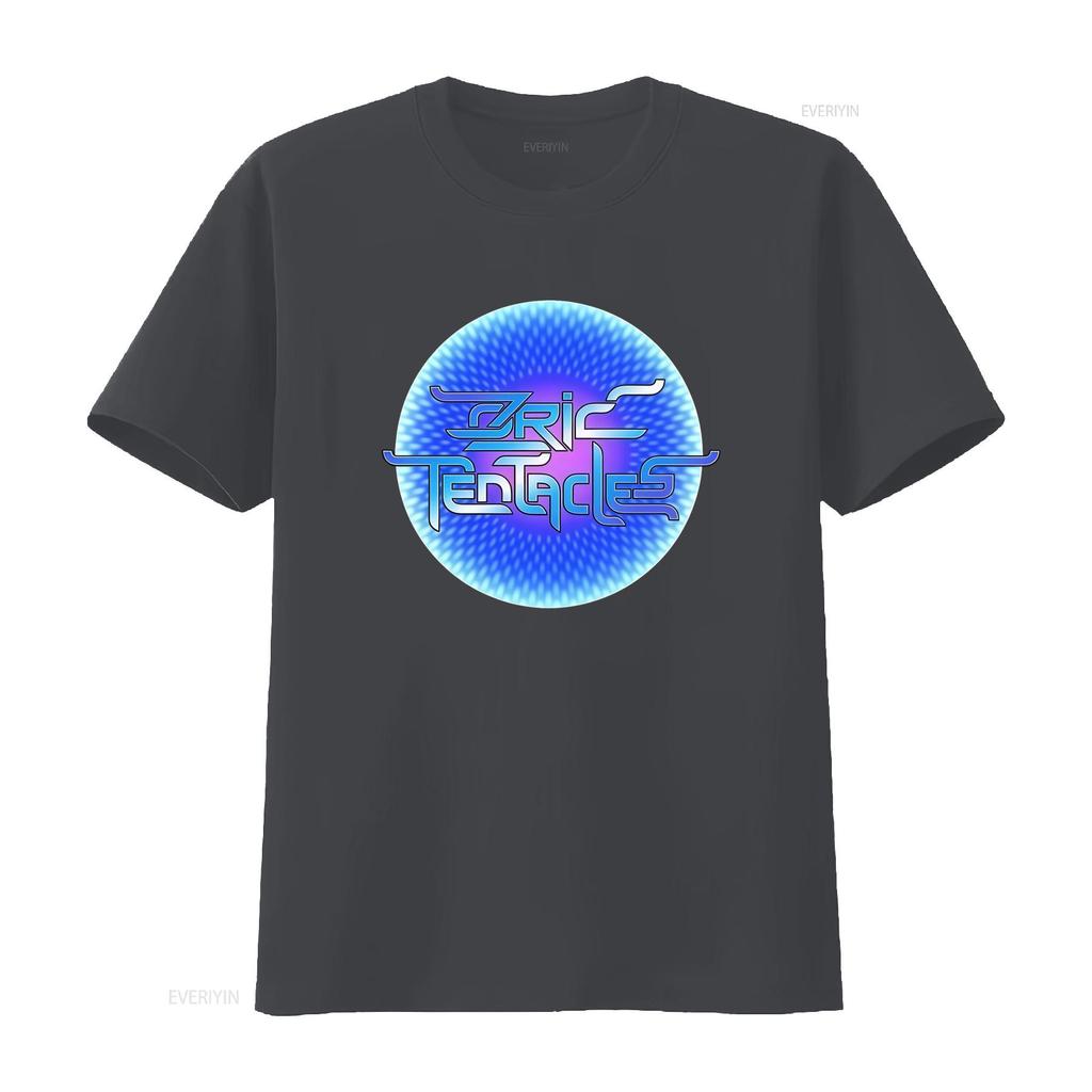 Ozric Tentacles Logo a Bolle Maglietta Nera Nuovo Merchandising Ufficiale della Band vintage Lavata streetwear Versatile Casual Elasticizzata