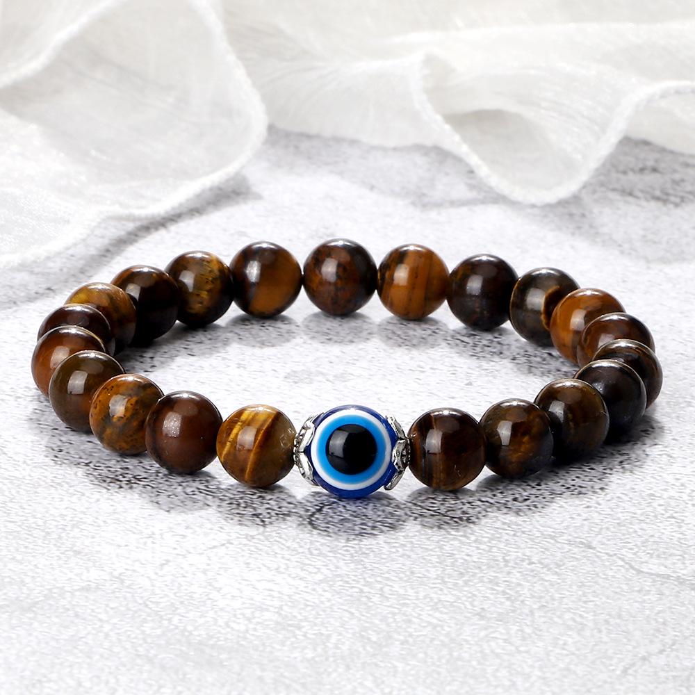 Boho Evil Eye Flower Beaded Stretch Bracelet for Men and Women - Yoga Energy Bracelet