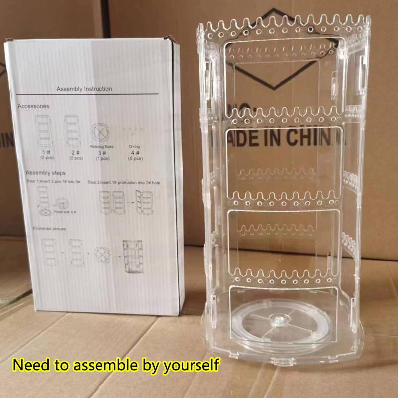 

30*17*5 см, 1 шт., прозрачная четырехсторонняя вращающаяся на 360 градусов рамка для украшений, стойка для хранения сережек, клипс, ожерелий и браслетов. 1pc
