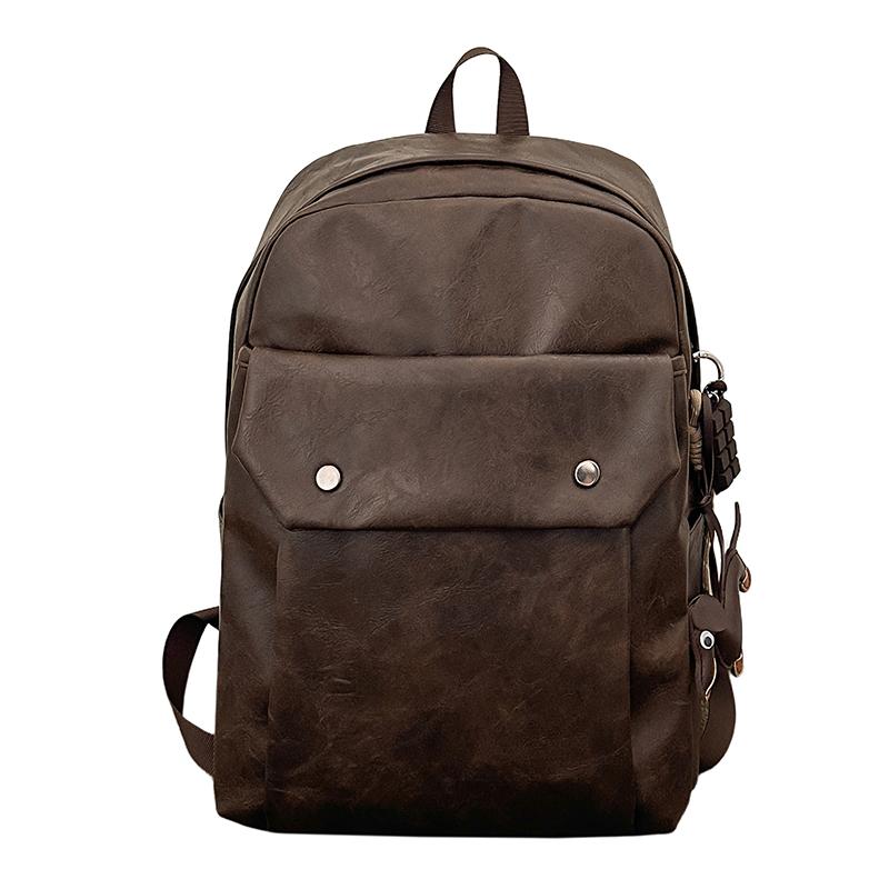 

Large Capacity PU Backpack Student Schoolbag кавовий