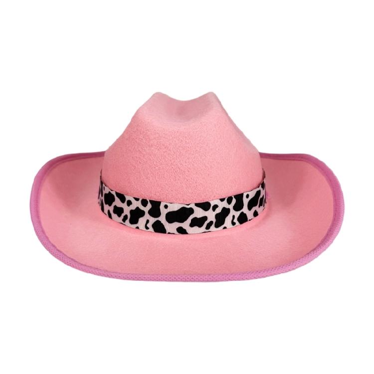 Trendy Cow Embellished Cowboy Hats For Youth Soft Multiple Color Size Photo Props