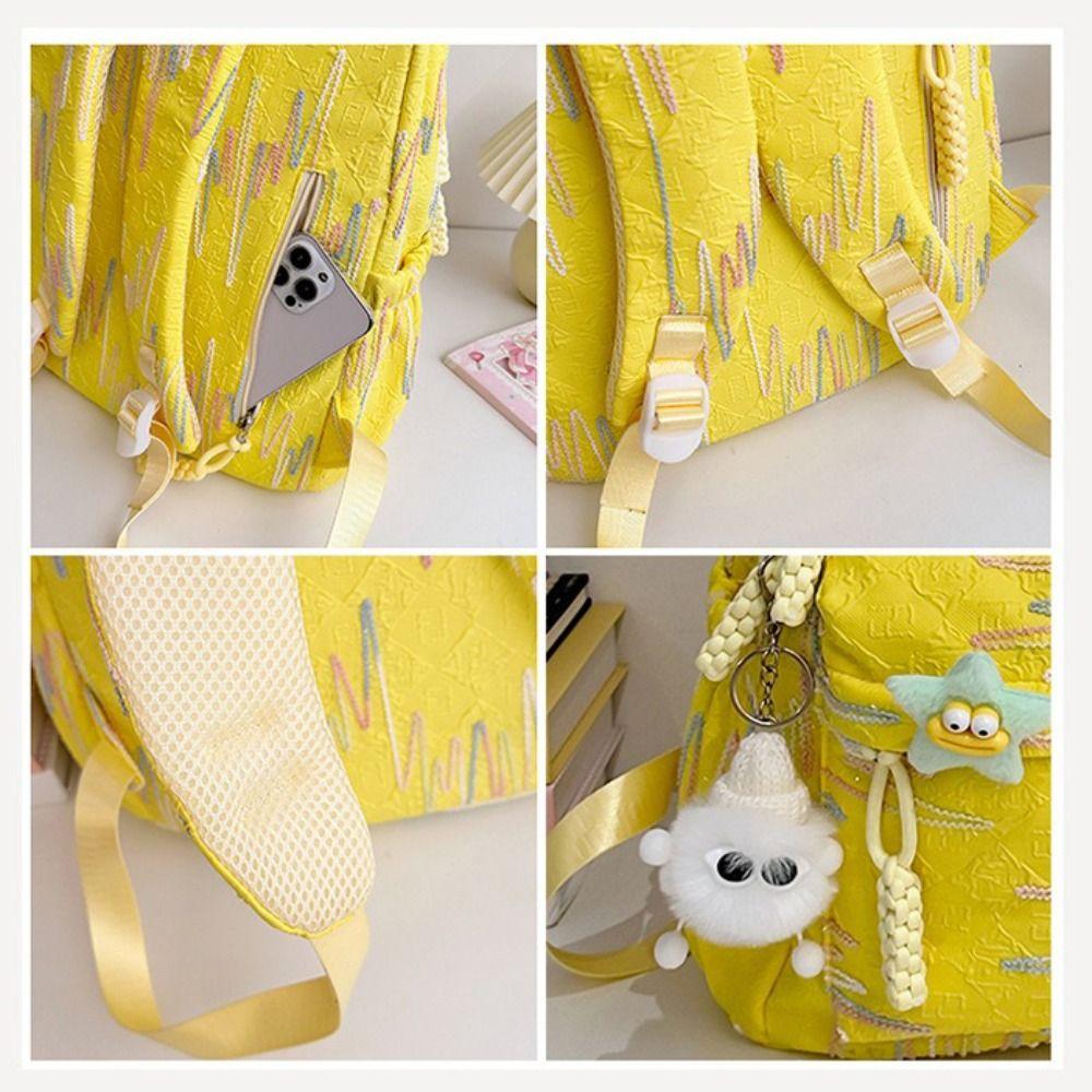 Simple Large Capacity Backpack Nylon Ultra-light Bookbags Shoulder Bag