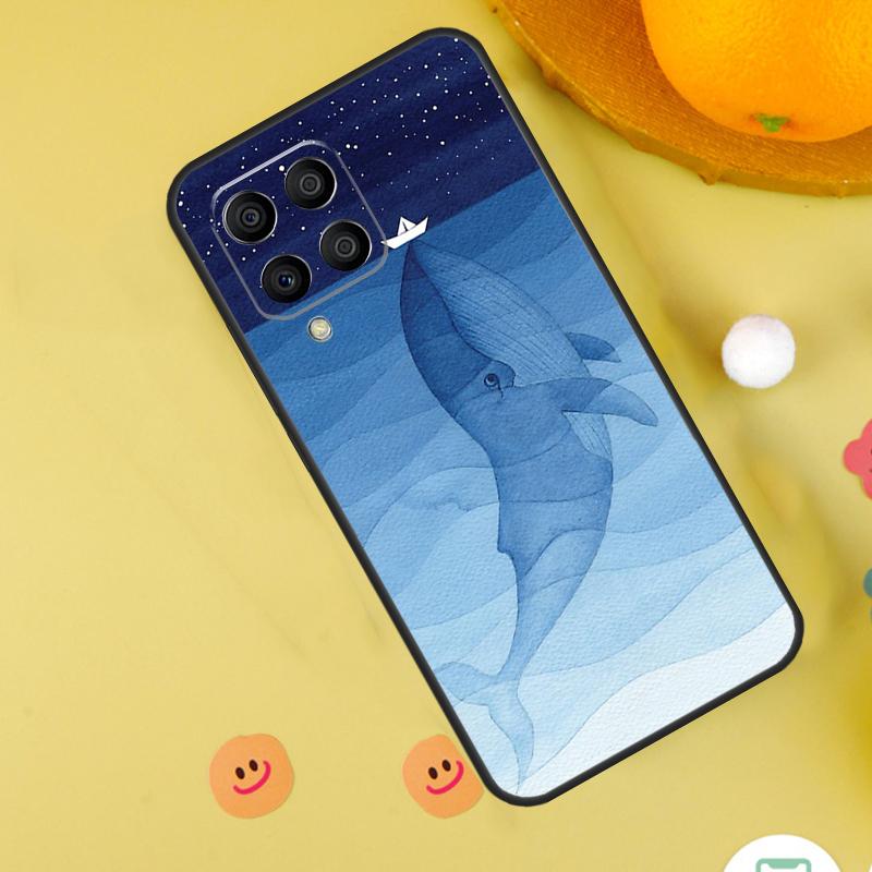 Cartoon Whale For Samsung Galaxy M11 M12 M13 M14 M15 M34 M54 M55 M33 M53 M31 M51 M30s M32 M52 M20 Case