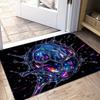 1pc, 2D Flat Printing, Vibrant Football Splatter Art Floor Mat, Non-Slip Machine Washable Easy To Clean Polyester Carpet, Suitable for Home And Outdoo