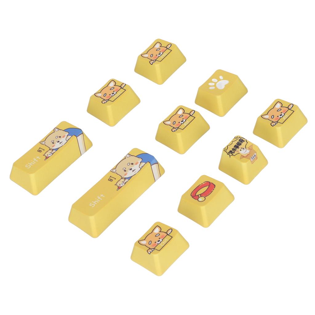 10Pcs Custom Keycaps PBT Dye Sublimation Vibrant Color Puppy Style Wear Resistant Fadeless Durable Keyboard Keycaps