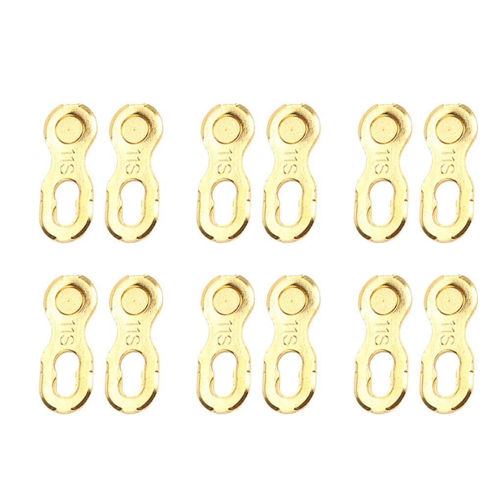 12Pcs Chain Joint Connector Steel Quick Release Chains Link for Bicycles Mountain BikesGold