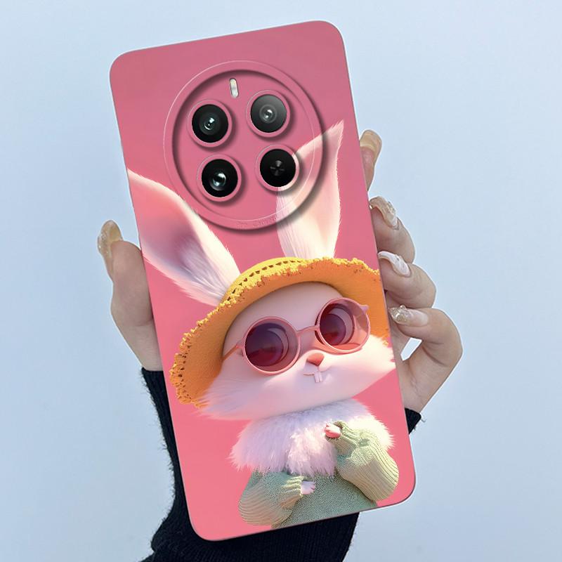 Case For Realme 12 Pro Plus 12 Plus 12X 5G Phone Case Cartoon Pretty Flower Liquid Silicone Soft TPU Protective Cover Shell Capa