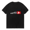 Huunisex Evolution Motocross Design Vintage TShirt Unisex Autocycle Motorbike Speedometer Personalized Print Game Black Tee