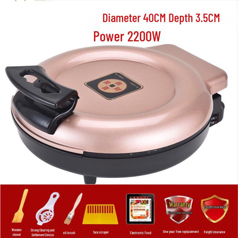 40CM Large Electric Griddle: Double-Sided Non-Stick Crepe & Pancake Pan for Home or Commercial Use
