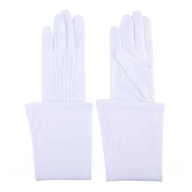 

Danyi Long Three-Rib White Polyester Gloves Men s UV-Proof Sun-Drying Concierge on Duty Driving Printed Letters Pattern 27cm White three ribs One size