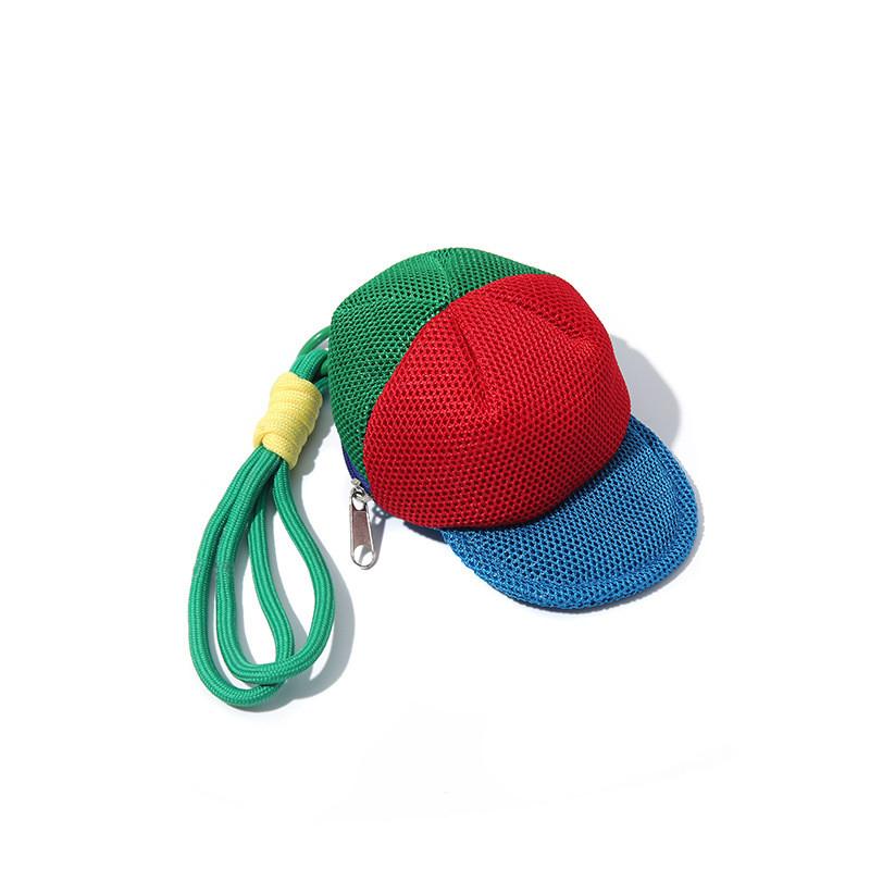 Polyester Dopamine Color Coin Purse With Keychain For Daily Use