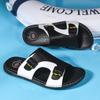 FUQIAO Leather Slippers for Men Summer Hot Sale Slides Male Sandals Beach Outsides Shoes Hombre Sandals Outside Shoes