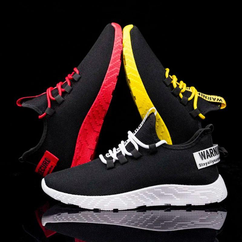 Summer Fashion Trend Mesh Fly-knit Men's Shoes Comfortable and Breathable Sneakers Men's Running Shoes
