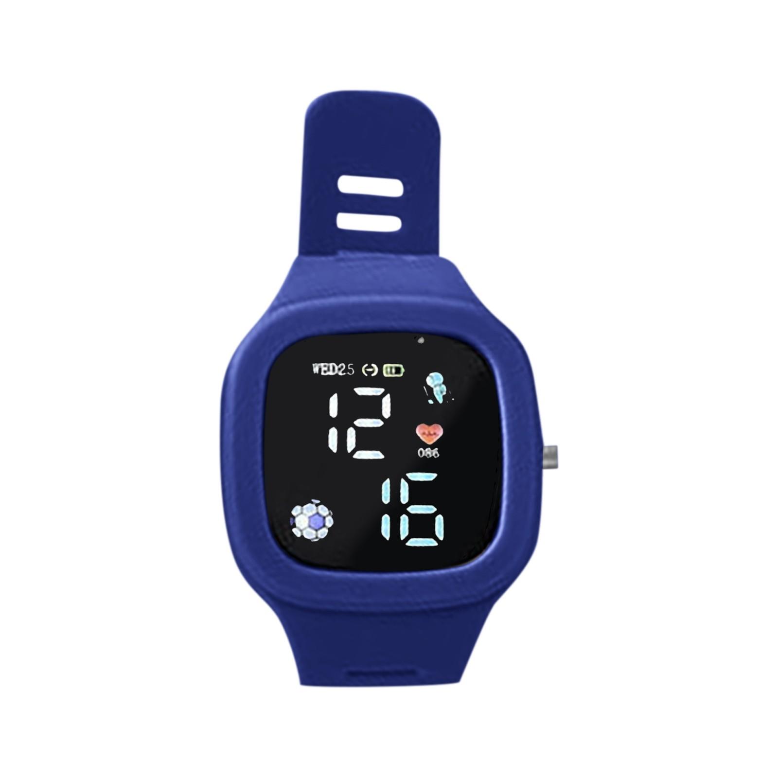 

Детские часы, подходящие для студенческих уличных электронных часов, время отображения экрана часов One Size синий