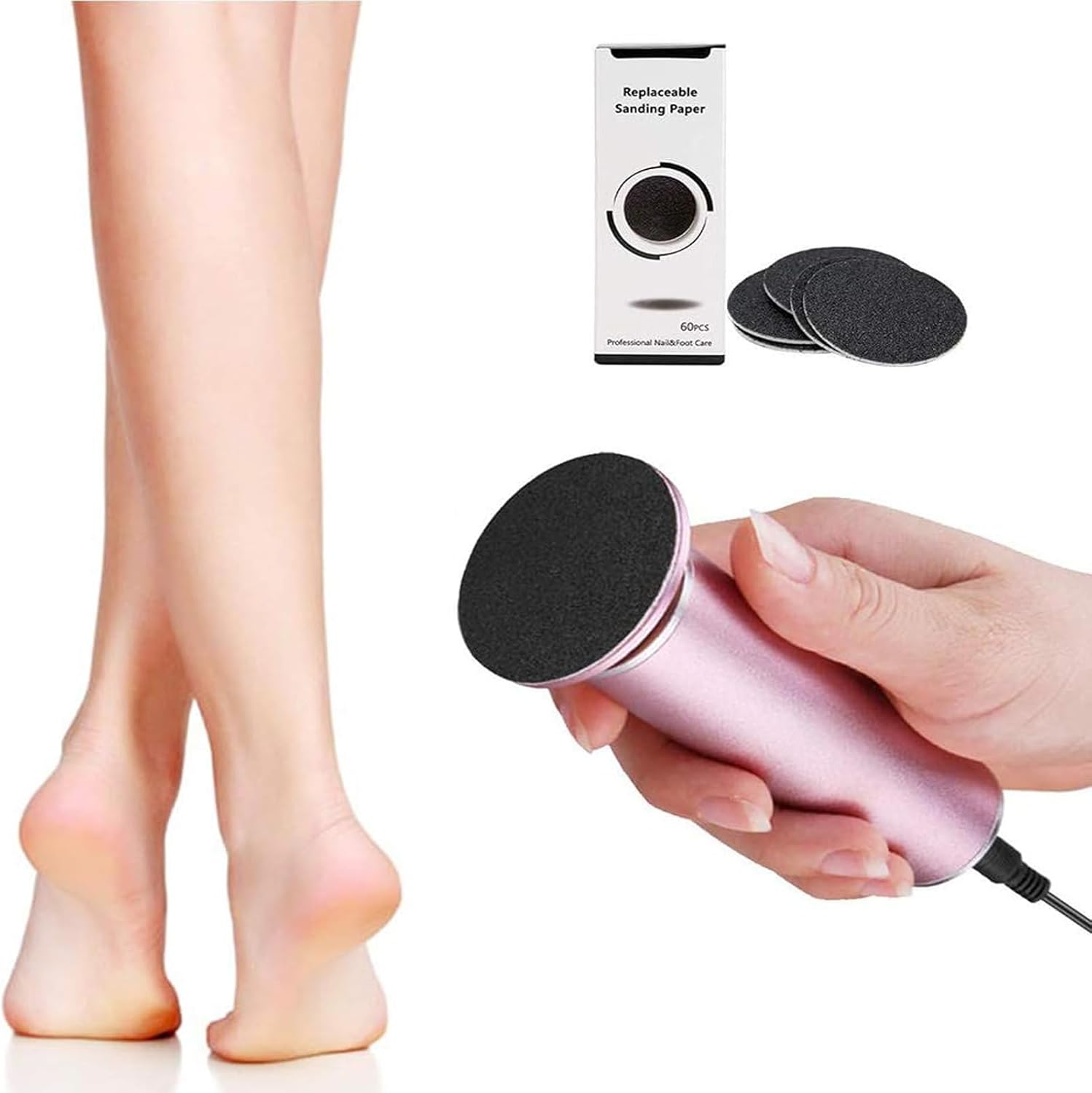 

Electric Foot File Callus Remover, Professional Calluses Remover for Feet with Sandpaper Discs, Adjustable Speed United States