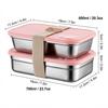 Stainless Steel Bento Box Metal Lunch Box Microwavable Food Storage Containers Stackable Meal Prep Leak-proof Adults Kids School