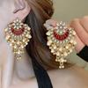 Ethnic Style Exaggerated Diamond-Set Luxury Heavy Industry Earrings Women'S Retro Niche Light Luxury Bohemian Temperament Fashion Earrings