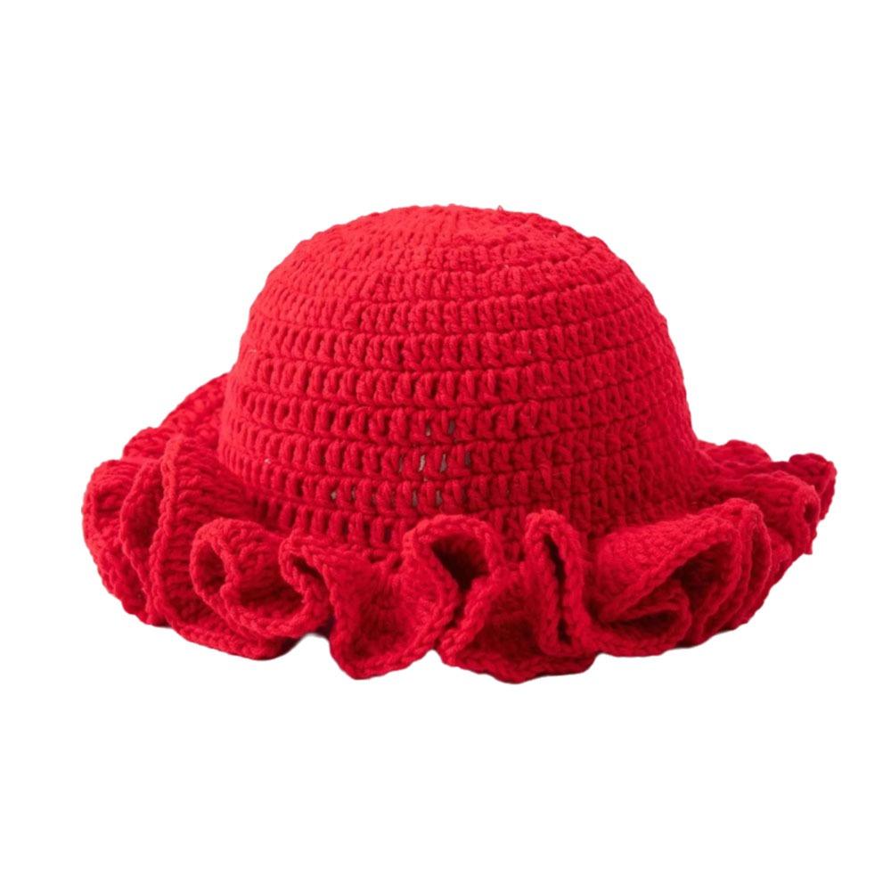 Floppy Women Bucket Hat Crochet Knit Beanie Hat Casual Fisherman Cap