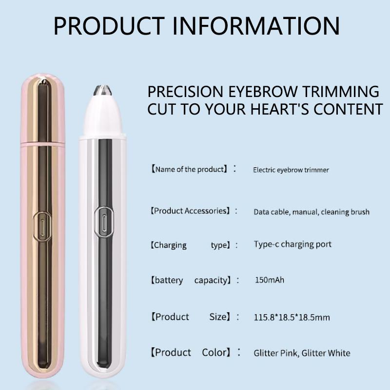 Electric Eyebrow Trimmer - Rechargeable Automatic Shaver, Waterproof Painless Facial Hair Removal Tool for Women