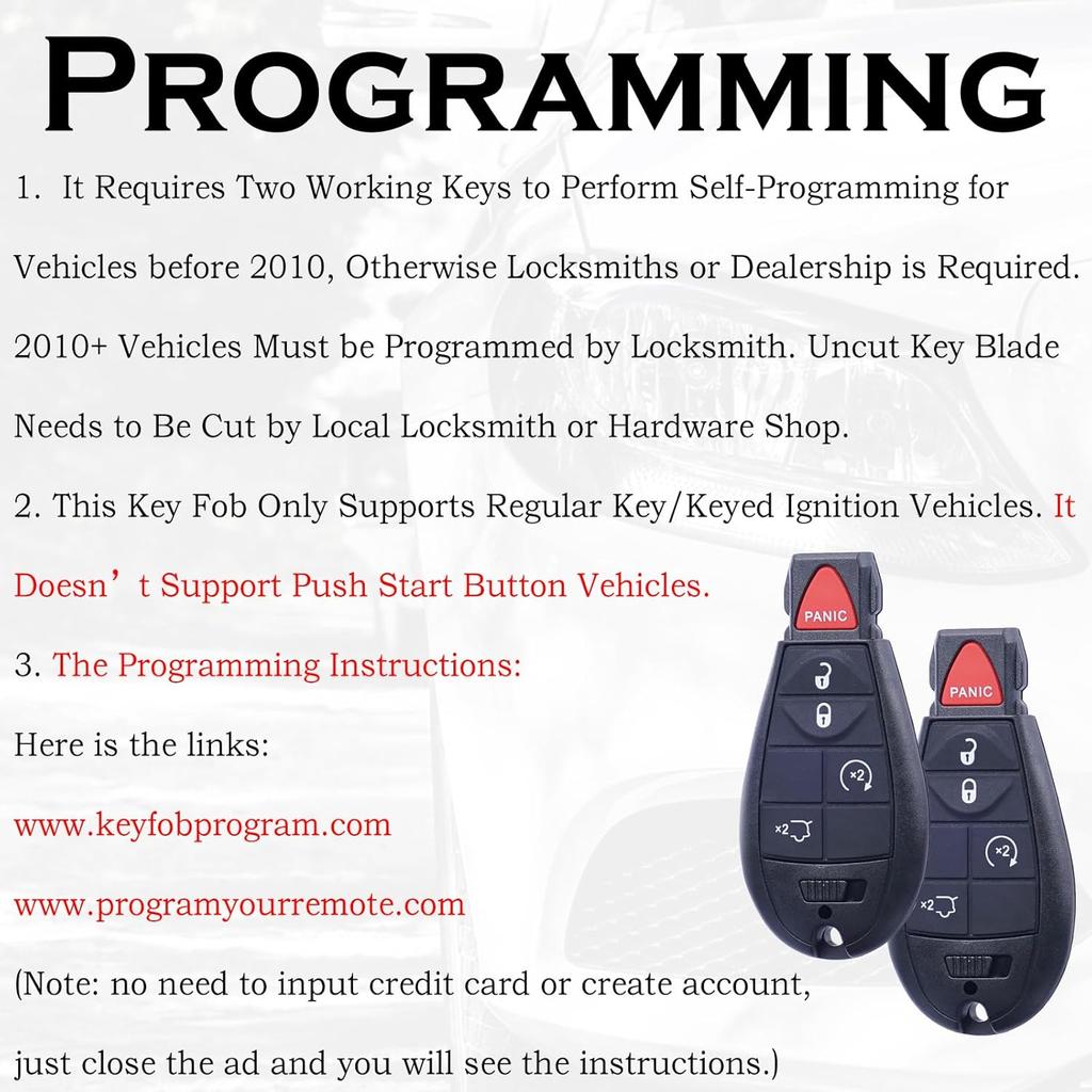 Remote Key Fob FOBIK Replacement Fits for Jeep Grand Cherokee 2008 2009 2010 2011 2012 2013 Commander 2008-2010 IYZ-C01C Keyless Entry Remote Start