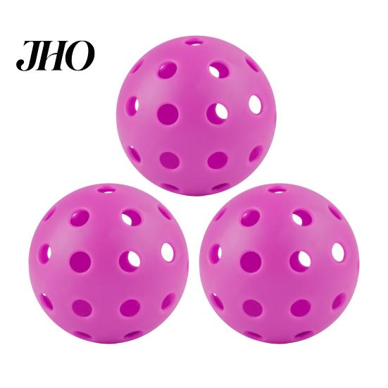 Pickleball Set 3 Stück 40 Löcher Hoher Rückprall Sichtbarkeit PE Indoor Outdoor Glatter Flug Turnier Training Übungsball Zubehör