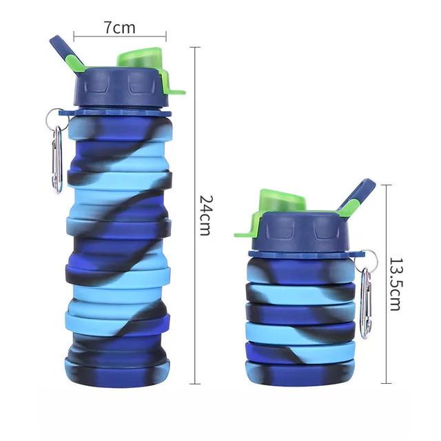 New Portable Silicone Water Bottle Retractable Folding Coffee Bottle Cups E Outdoor Travel Tools Collapsible Sport Bottles