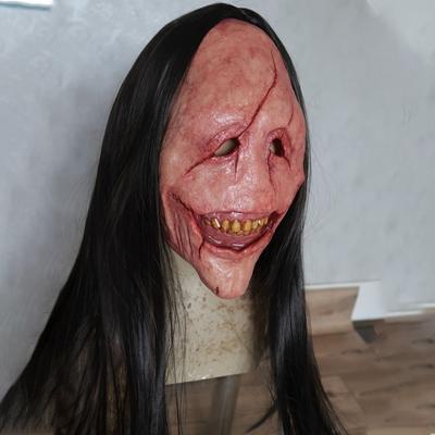 Scary Halloween Mask Latex Headgear Wig Horror Face Masks Scary Demon Mask  Cosplay