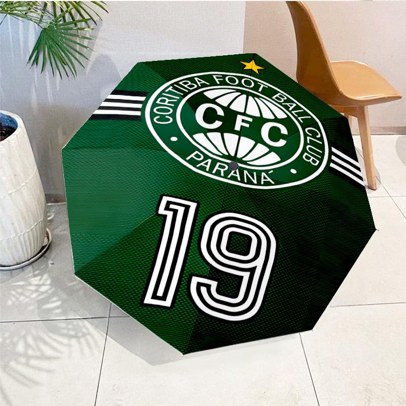Cori-tiba Football Club Crest Printed Automatic Umbrella, 8-Frame for Travel, camping, Casual Umbrella, Essential Gift for for family and friends