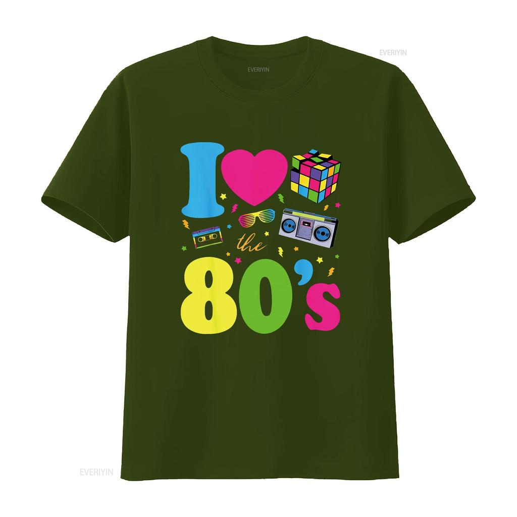 I Love The 80S T Shirt Clothes For Women vintage Washed Comfortable designer clothes fashion Slightly Breathable Unisex Casual